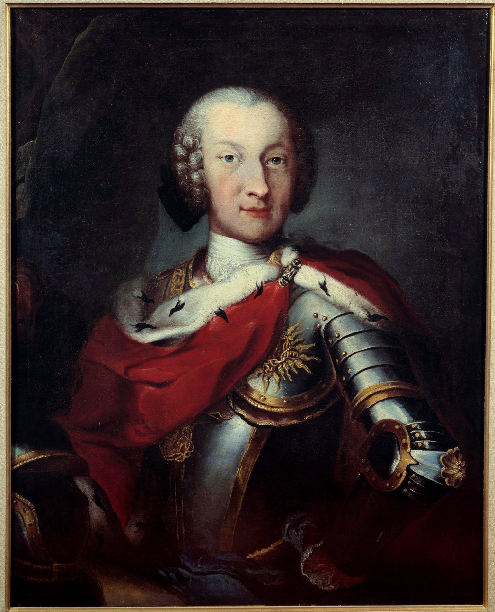 Muotokuva Charles Emmanuel III:sta (1701-1773), Savoian herttuasta, Sardinian kuninkaan, Anonyymin Annunciade-maalauksen suurmestari. 1700-luvun Pariisi, Kunnialegioonan museo tekijältä Unknown artist
