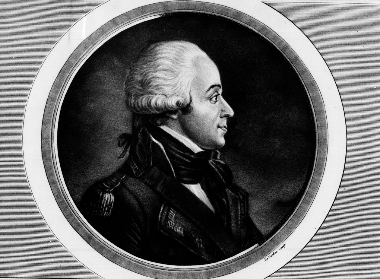 Ulkoministeri Charles Francois Dumouriezin (1739-1823) muotokuva. Kaiverrus "" Täydellinen kokoelma Ranskan vallankumouksen historiallisia maalauksia, kolme osaa.""" 1804. tekijältä Unknown artist