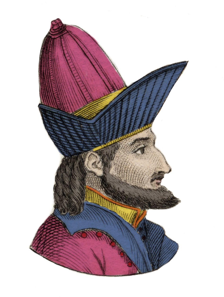 Konstantinus XI:n (tai XII) paleologin muotokuva, joka tunnetaan nimellä Dragases (Constantine XI Palaiologos) (1404-1453), Bysantin keisari. Kaiverrus 1800-luvulta. tekijältä Unknown artist