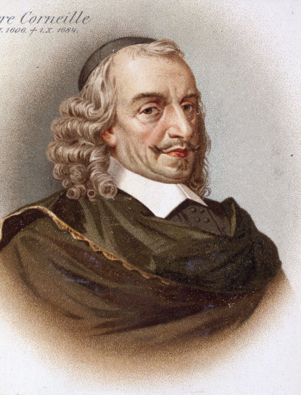 Corneillen muotokuva (1606 - 1684). 1800-luvun kromolitografia. tekijältä Unknown artist