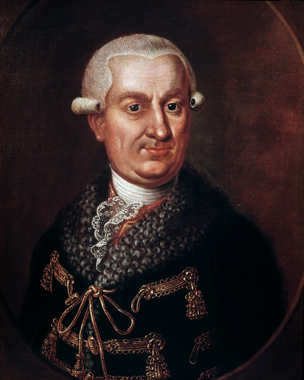 Prahan valtionteatterin perustajan kreivi Franz Anton von Nostitz-Rieneckin (1725-1794) muotokuva vuonna 1783 (Aristokraatin Frantisek Antoninin muotokuva Kreivi Nostitz Rieneck, joka rakensi Estates Theater tai Stavovske divadlo, Praha) Anonyymi maalaus tekijältä Unknown artist
