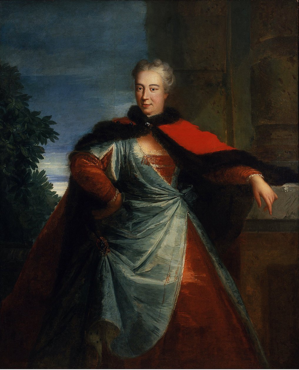Muotokuva kreivitär Elzbieta Helena Sieniawskasta (1669-1729), s. Lubomirska, Anonymous. Öljy kankaalle, koko: 160x129, 1700-luvun ensimmäinen kolmannes, Narodowe-museo, Varsova tekijältä Unknown artist