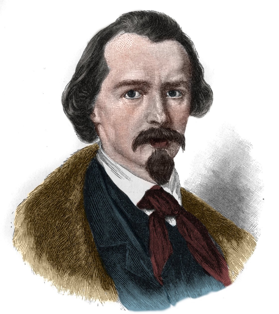 Emanuel von Geibelin (1815-1884) muotokuva saksalaisesta runoilijasta ja näytelmäkirjailijasta. tekijältä Unknown artist