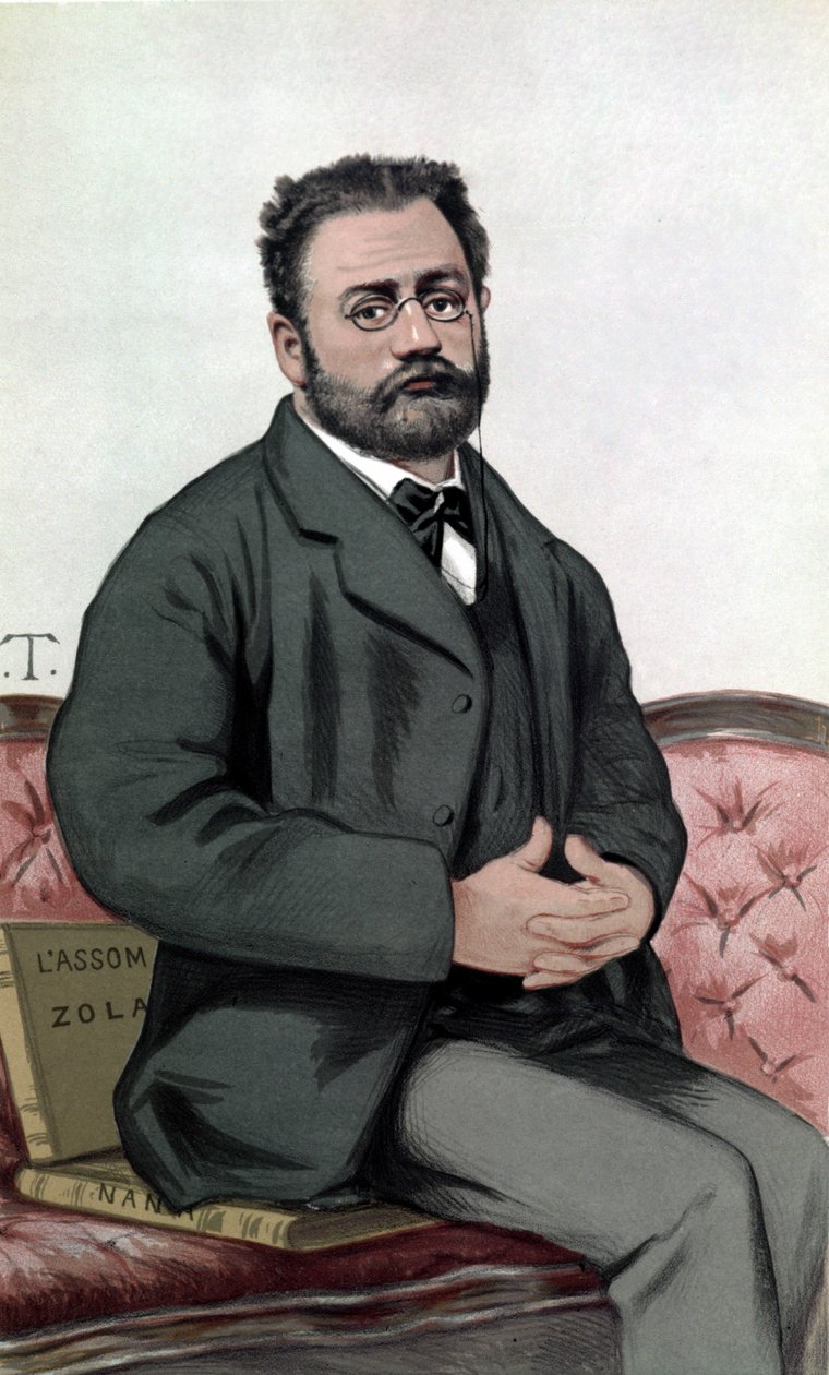 Muotokuva Emile Zolasta (1840-1902) - "" Vanity Fair""" 24.1.1880. tekijältä Unknown artist