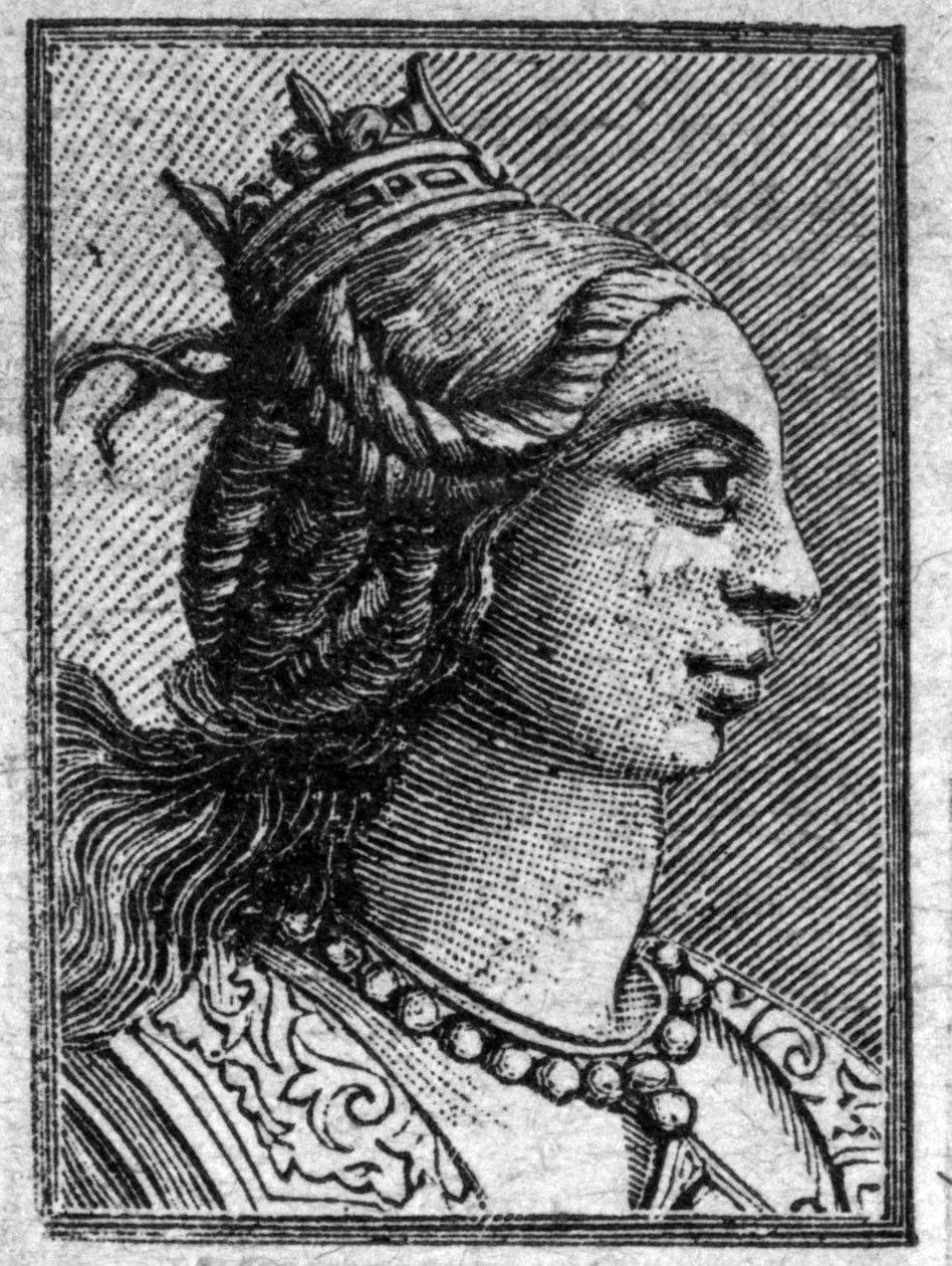 Italian kuninkaan Lotharia II:n tyttären Emman muotokuva, hän meni naimisiin Lothairen kanssa vuonna 966. Heillä oli lapsi Ludvig V:n viimeinen Karolingien kuningas. tekijältä Unknown artist