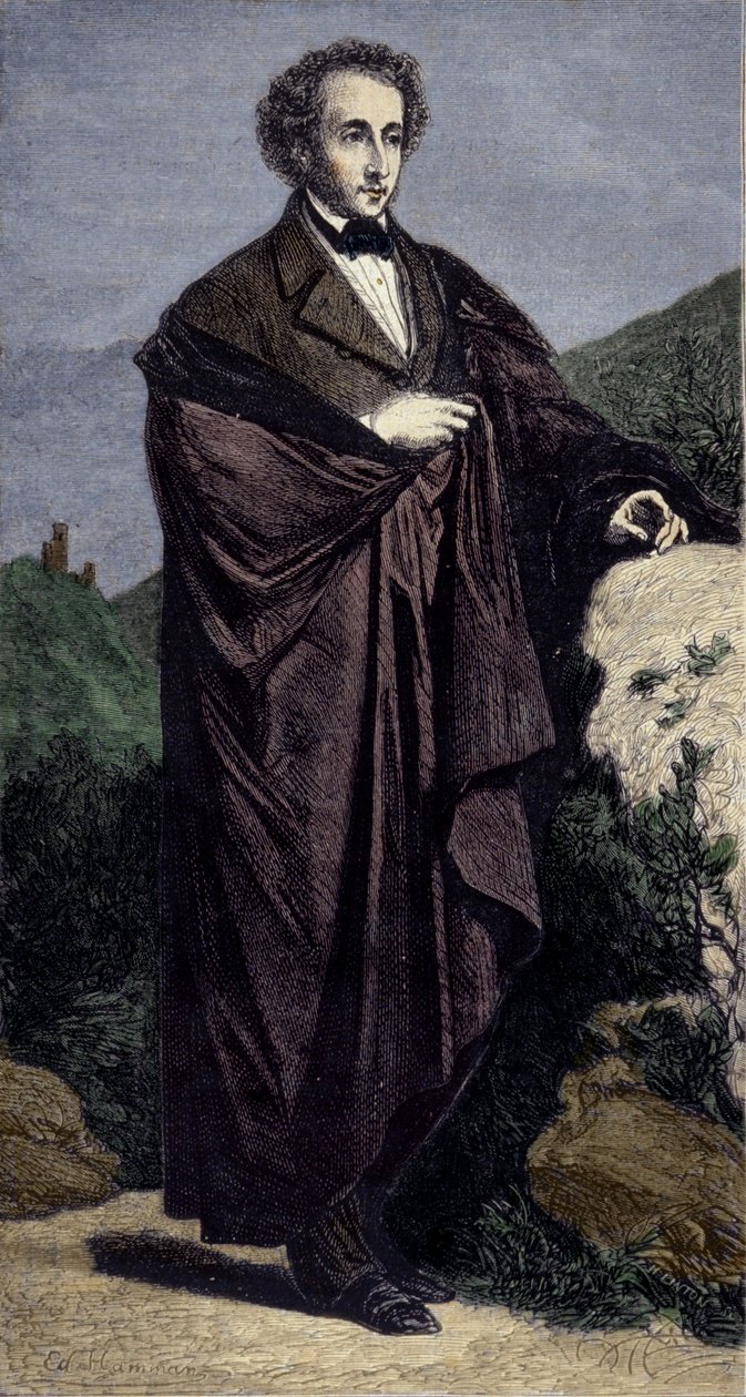 Felix Mendhelssohn Bartholdyn (1809-1847), saksalaisen säveltäjän muotokuva. tekijältä Unknown artist