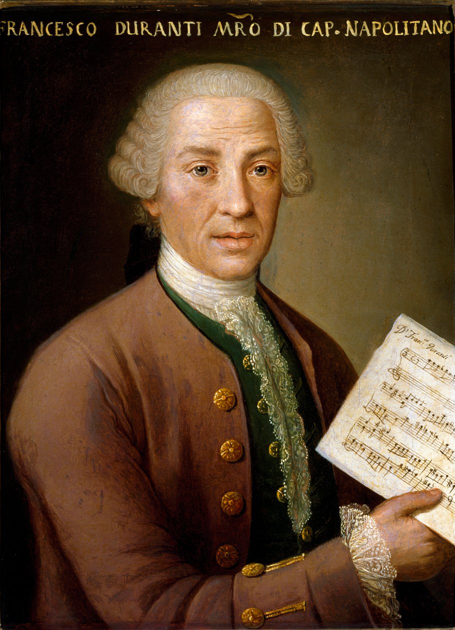Muotokuva Francesco Durantesta (1684-1755), urkurista ja napolilaisen kappelin Anonymous-maalauksen mestarista. 1700-luvun Bologna, Civic Musical Bibliographic Museum tekijältä Unknown artist