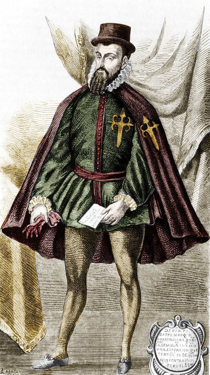 Francisco Pizarron muotokuva (fr. Francois Pizarre tekijältä Unknown artist