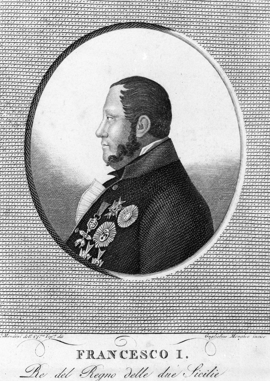 Kahden Sisilian kuninkaan Francois 1:n (1777-1830) muotokuva. tekijältä Unknown artist