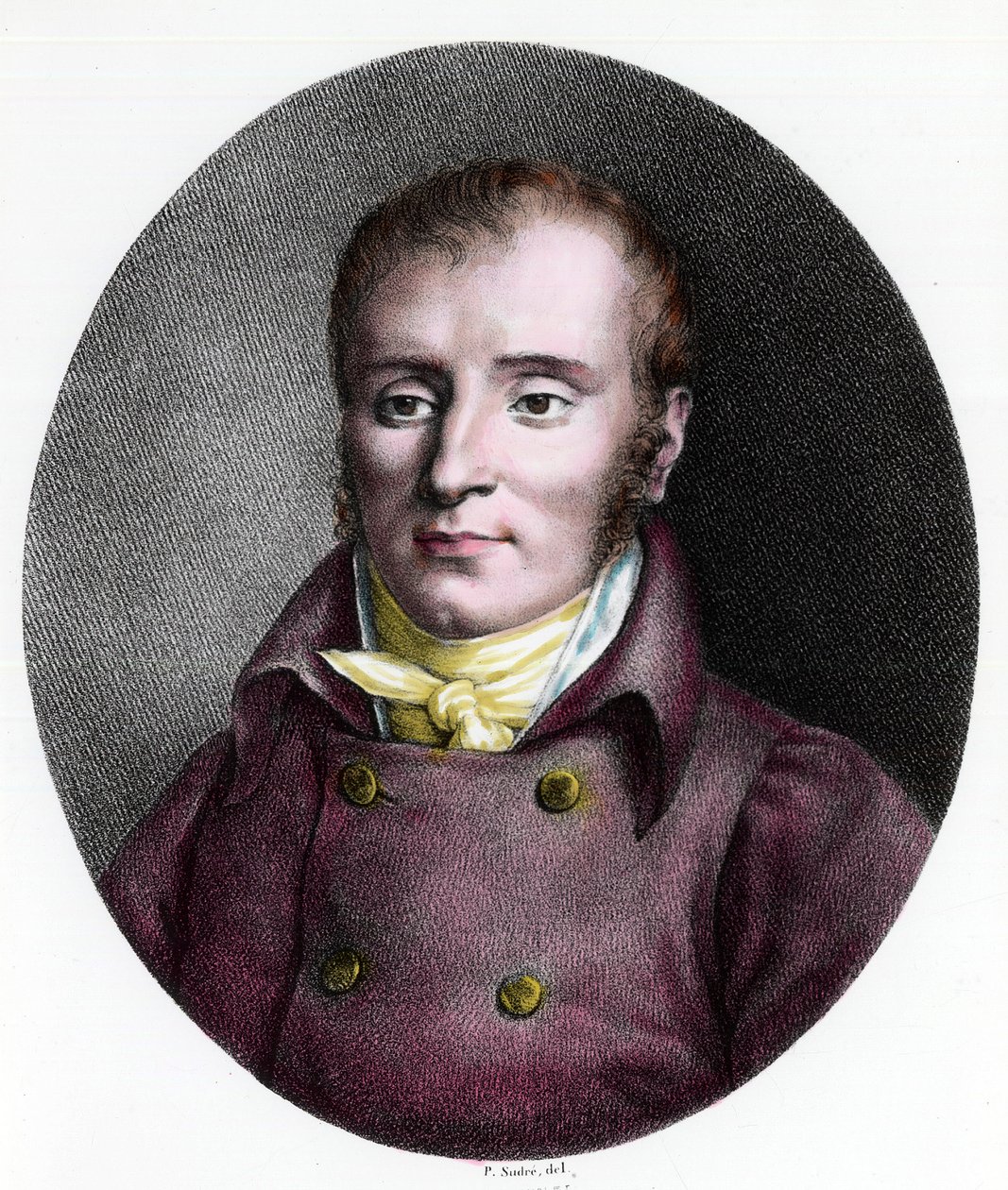 Ranskalaisen lääkärin Francois Xavier Bichatin (1771 - 1802) muotokuva. Kaiverrus 1700-luvulta. Yksityinen kokoelma. tekijältä Unknown artist