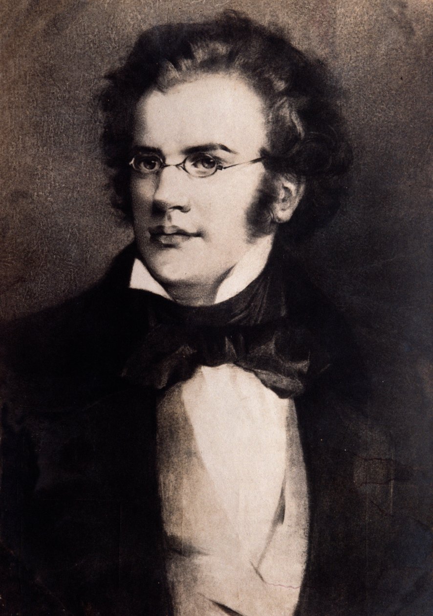 Franz Schubertin muotokuva (kaiverrus) tekijältä Unknown artist
