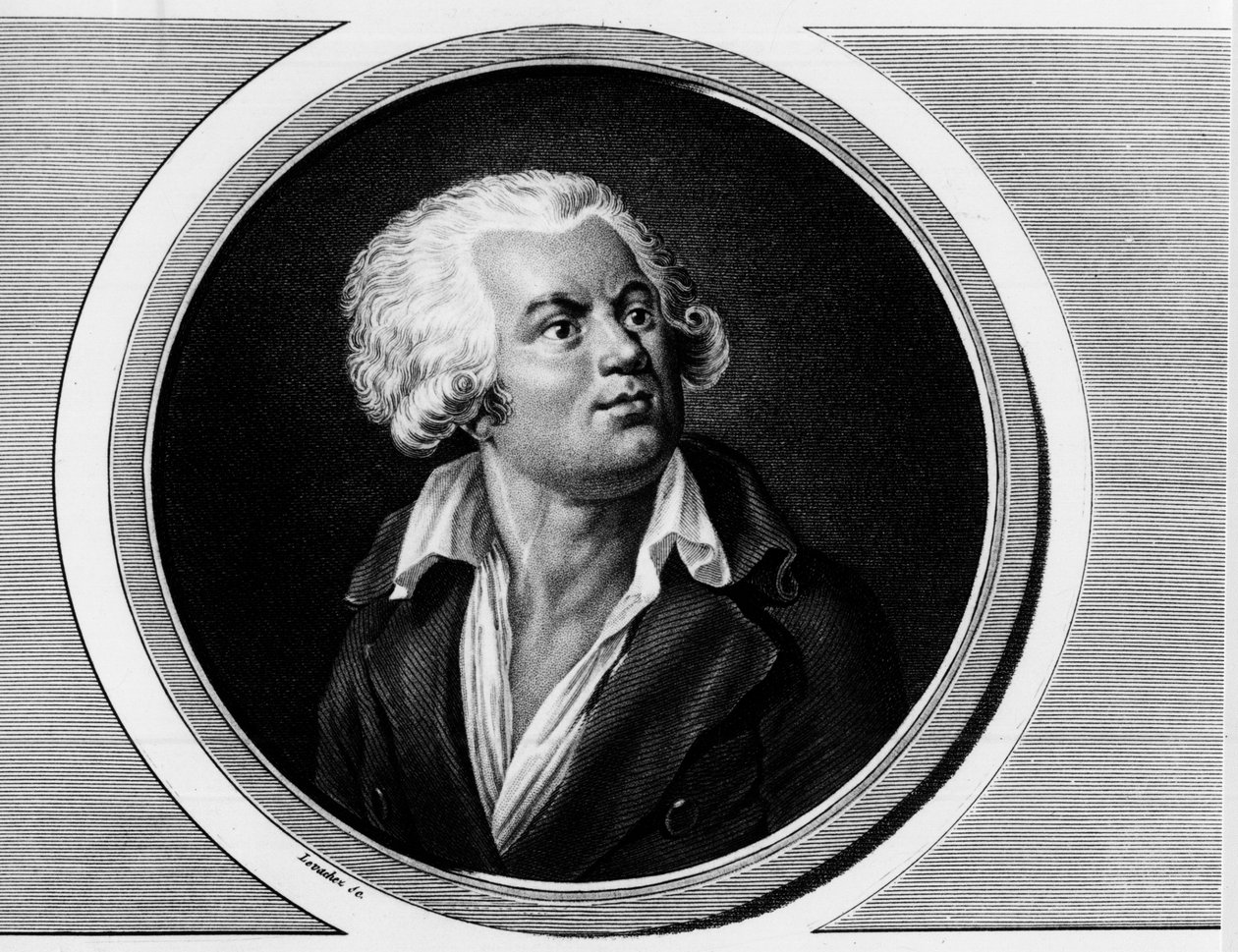 Georges Jacques Dantonin muotokuva, perinteinen lakimies (1759-1794). Kaiverrus "" Täydellinen kokoelma Ranskan vallankumouksen historiallisia maalauksia, kolme osaa.""" 1804. tekijältä Unknown artist