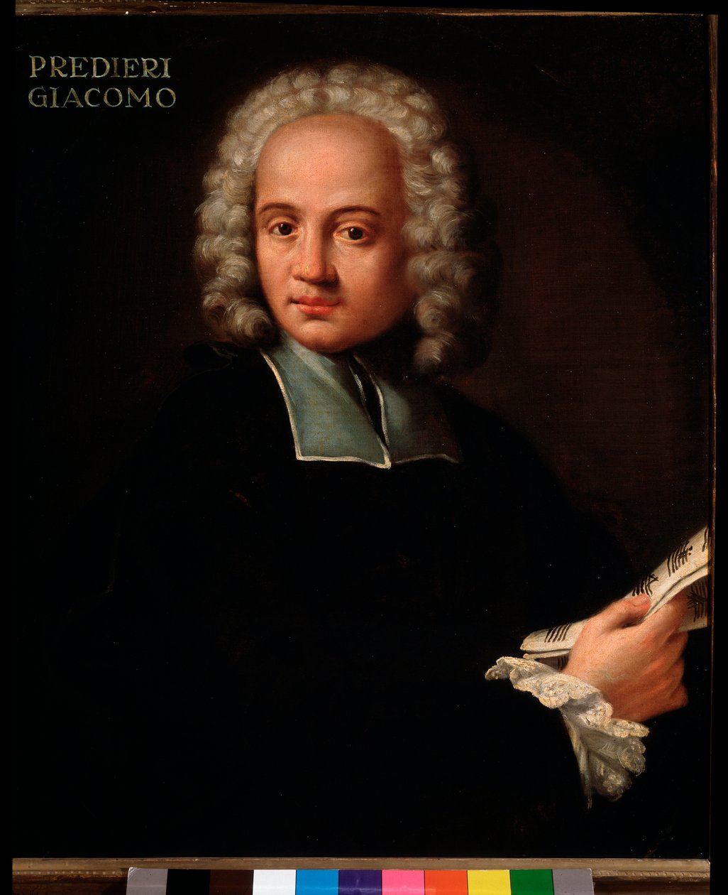 Giacomo Predierin (1655-1743/53) muotokuva italialainen urkuri ja kornetisti Anonyymi maalaus. Noin 1700. Bologna, Civic Museum Museum tekijältä Unknown artist