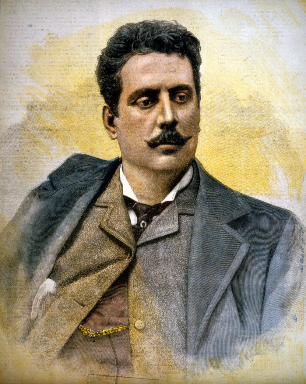 Giacomo Puccinin (1858-1924), italialaisen säveltäjän muotokuva. tekijältä Unknown artist