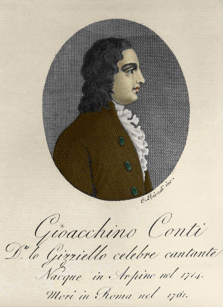 Gioacchino Contin muotokuva, dit Gizziello (1714-1761) (Castrat) (Castrato) italialainen. tekijältä Unknown artist