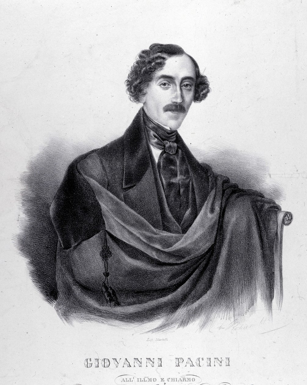 Italian säveltäjän (1796-1867) Giovanni Pacinin muotokuva. tekijältä Unknown artist