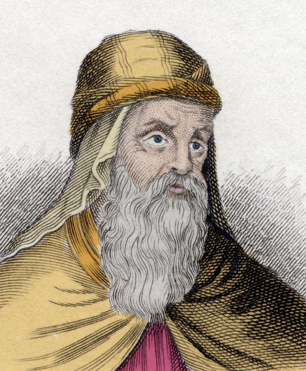 Portrait of Gregoire de Nazianze (Naziance) (Gregory of Nazianzus), joka tunnetaan nimellä Nuoret tai Gregoire the Teologi (329-390), teologi ja 1800-luvun kirkon kaiverruksen tohtori. tekijältä Unknown artist