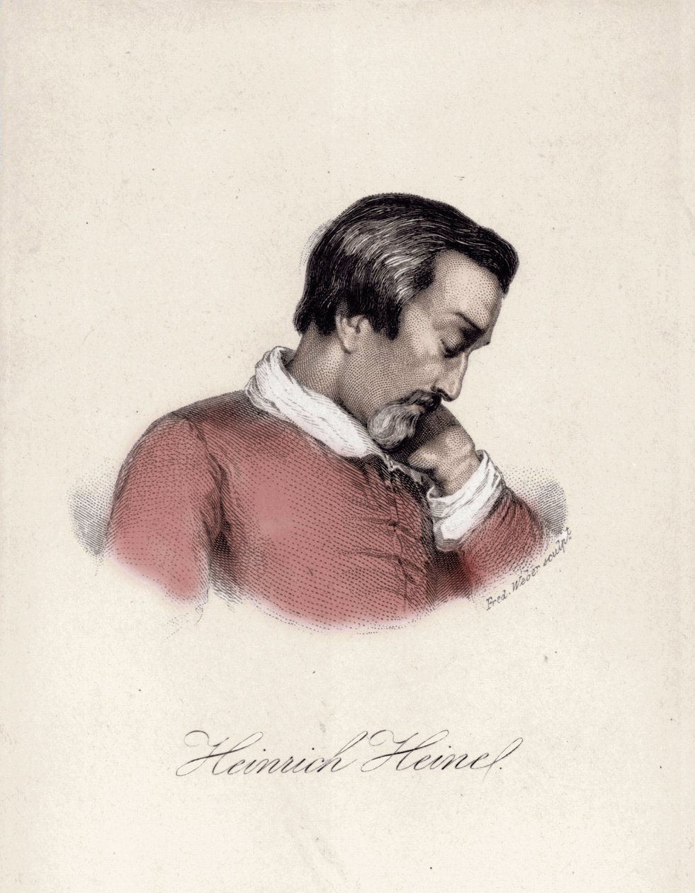 Heinrich Heinen (1797-1856), saksalaisen kirjailijan muotokuva. tekijältä Unknown artist