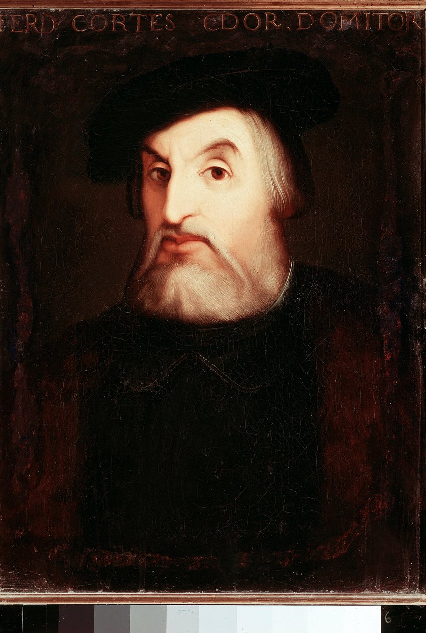 Muotokuva Hernan CORTESista (1485-1547), espanjalainen Meksikon valloittaja. Anonyymi maalaus. Madrid, Kansalliskirjasto. tekijältä Unknown artist