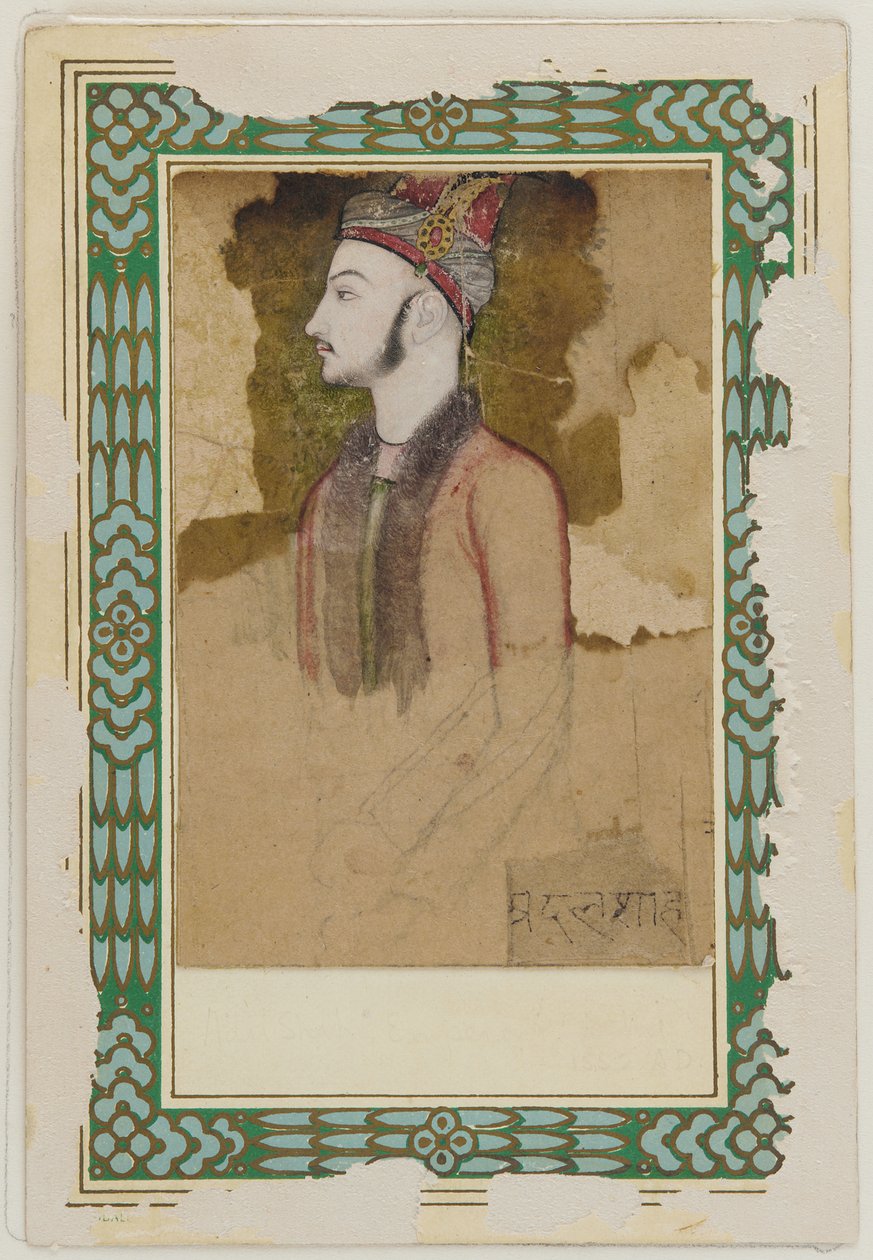 Muotokuva Ibrahim Adil Shah II:sta, Bijapurista (k. 1626) (?) tekijältä Unknown artist