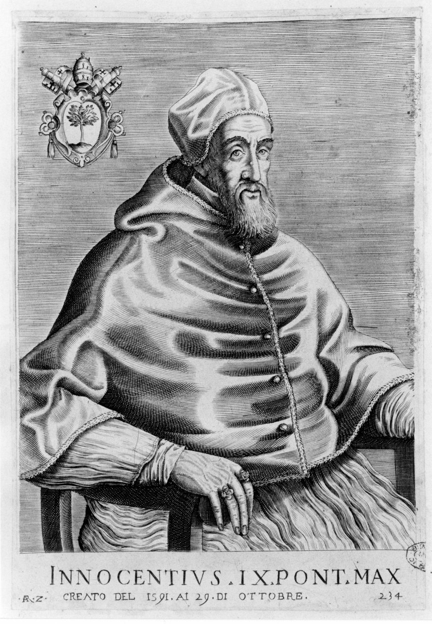 Innocentius IX:n (1519 - 1591) muotokuva. tekijältä Unknown artist