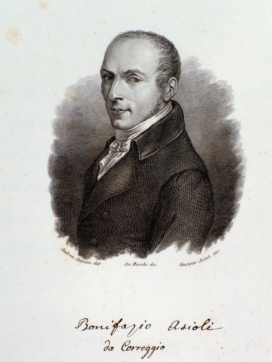 Italian säveltäjän Bonifazio Asiolin muotokuva (kaiverrus. 1800-luku) tekijältä Unknown artist