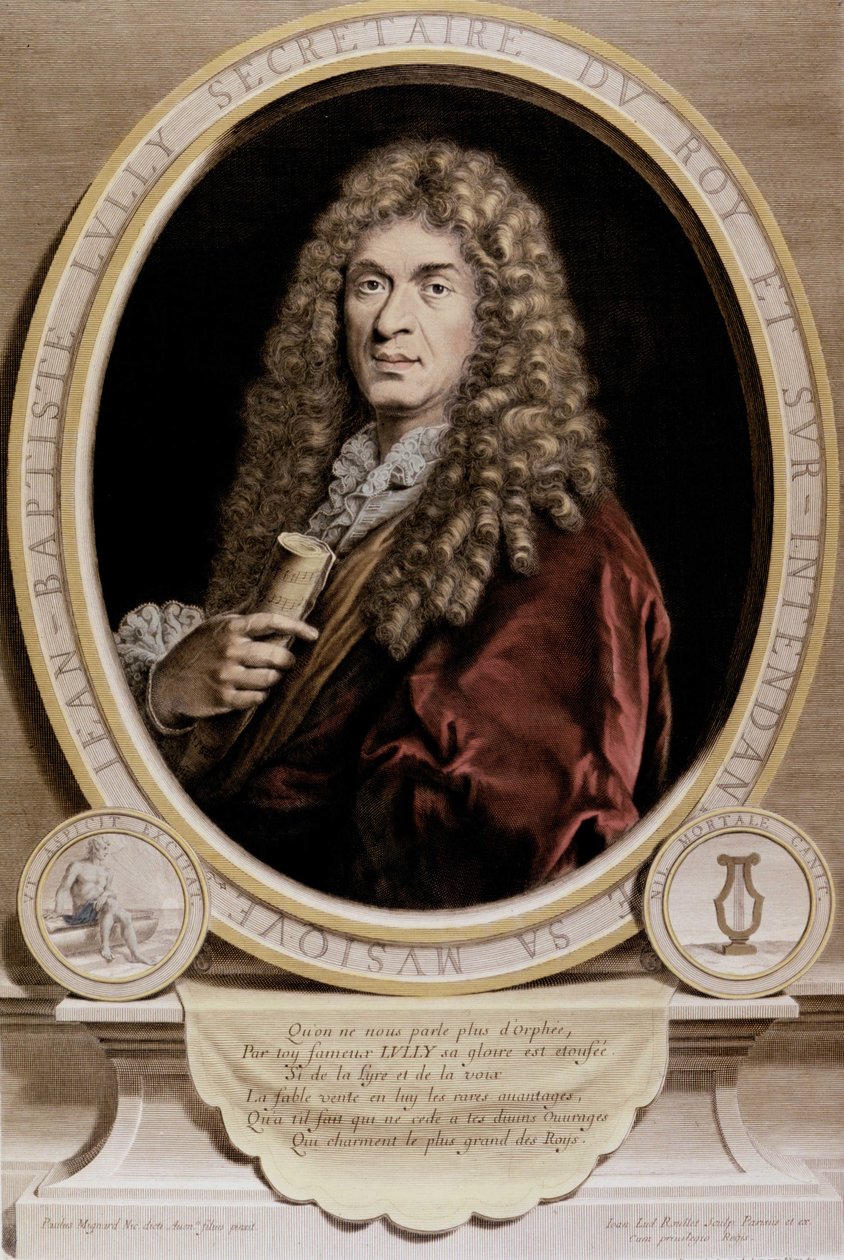 Muotokuva Jean Baptiste Lullystä (Giovanni Battista Lulli) (1632-1687). tekijältä Unknown artist
