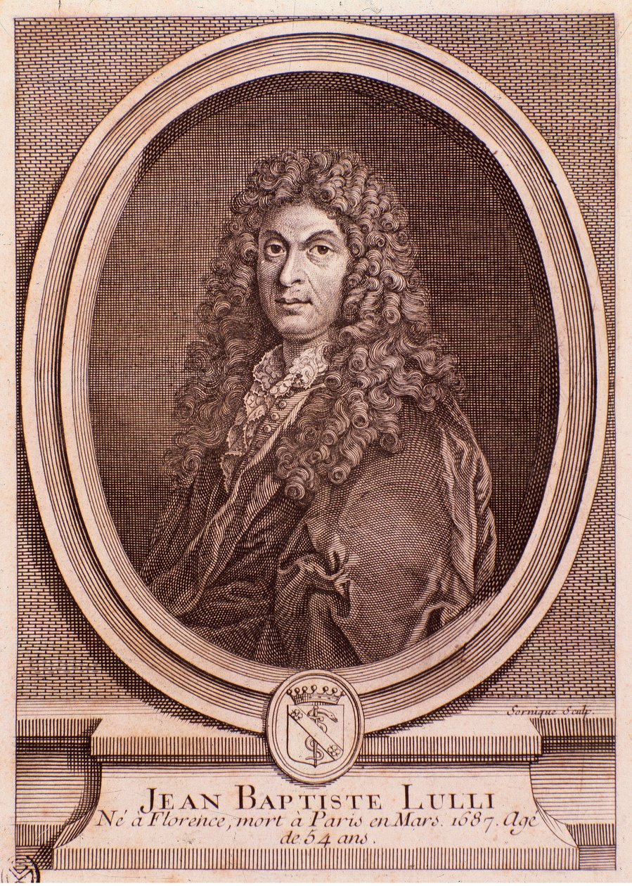 Jean Baptiste Lullyn muotokuva (kaiverrus tekijältä Unknown artist