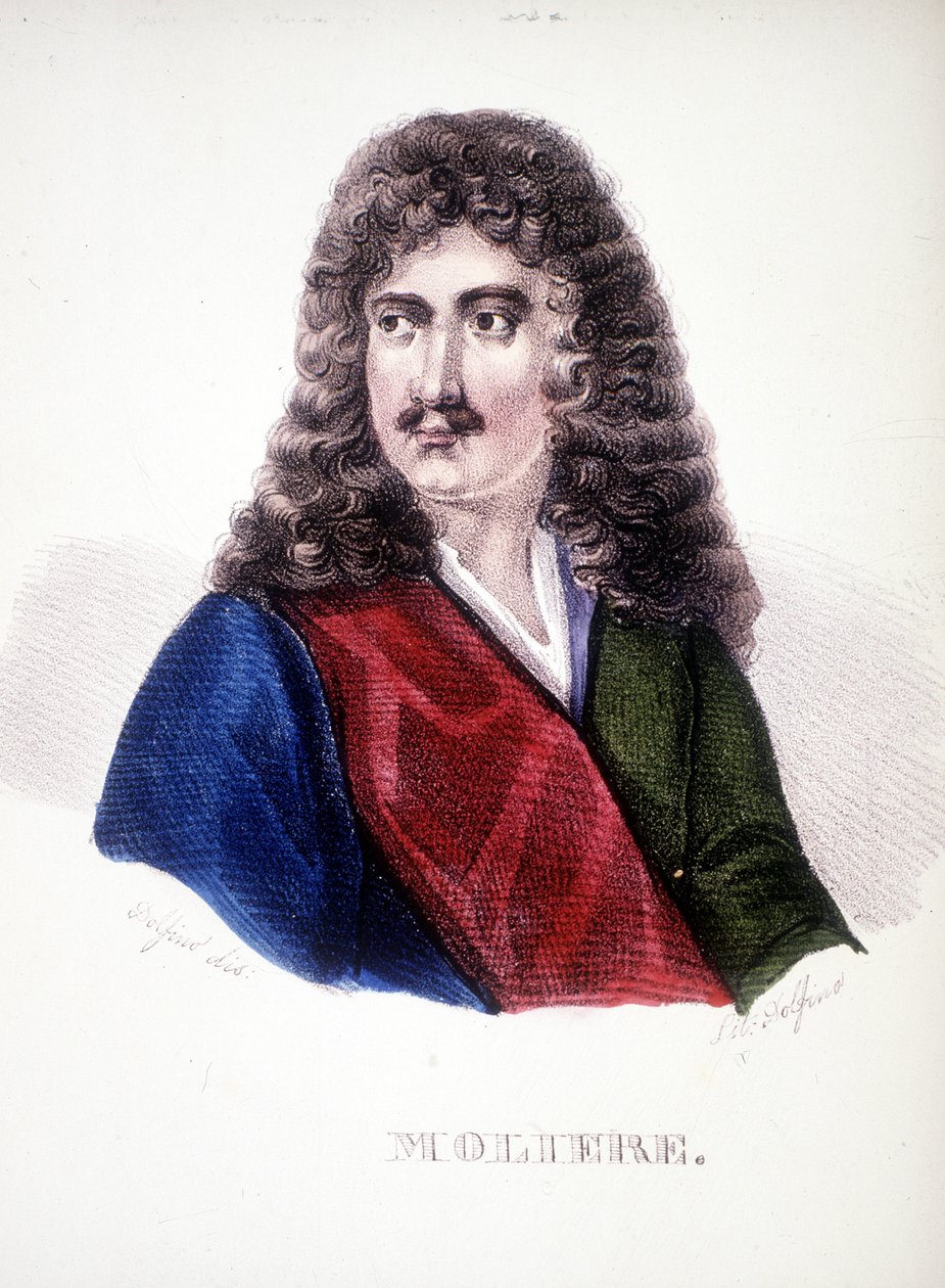 Jean Baptiste Pocquelinin muotokuva, joka tunnetaan nimellä "Molière". (1622-1673) tekijältä Unknown artist