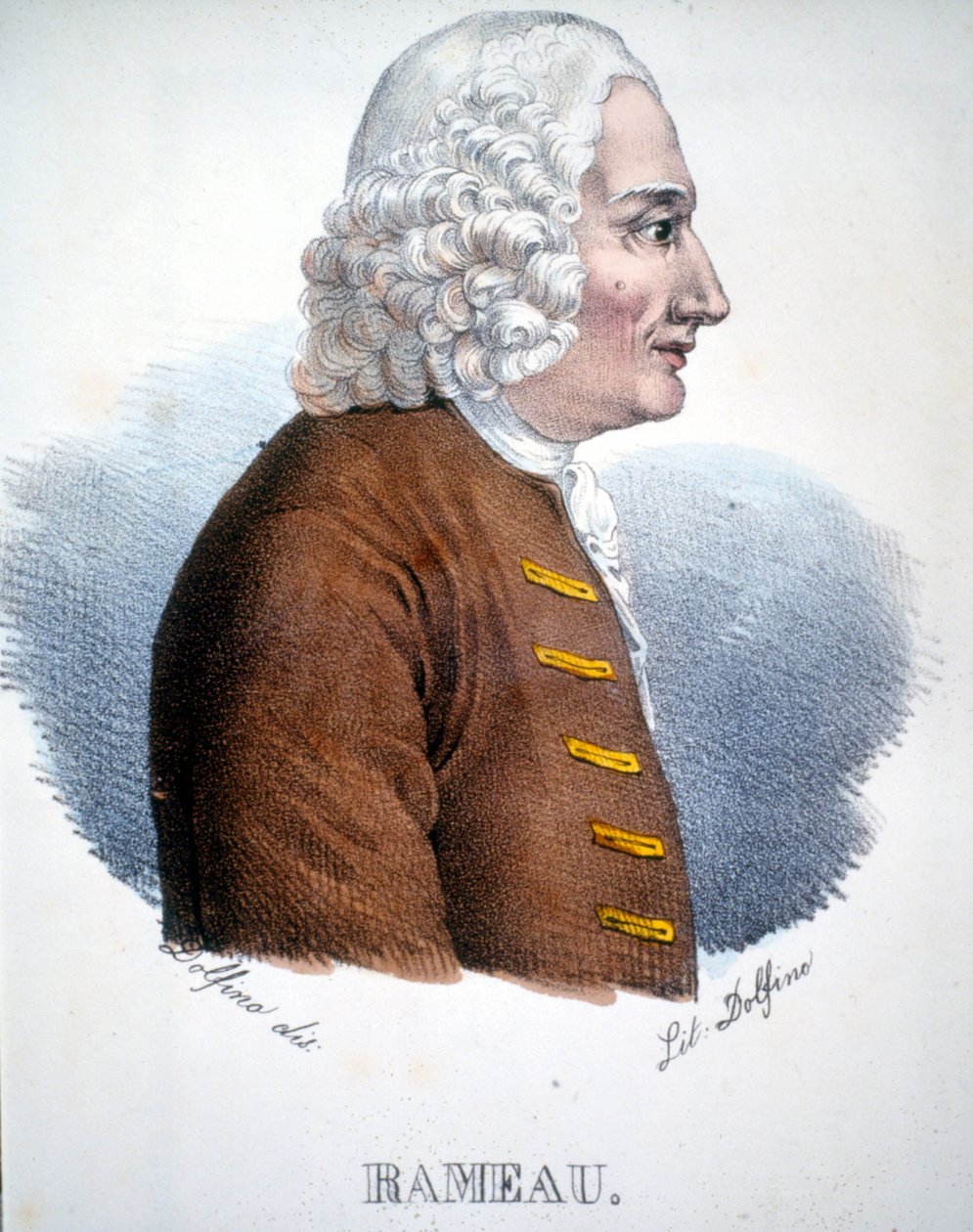 Jean Philippe (Jean-Philippe) Rameau (1683 - 1764), ranskalaisen säveltäjän muotokuva. tekijältä Unknown artist