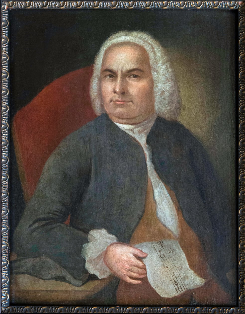 Johann Sebastian Bachin muotokuva - Johann Emanuel Goebel (1720-1759). Öljy kankaalle, ennen 1754. Bachin talo Eisenachissa tekijältä Unknown artist
