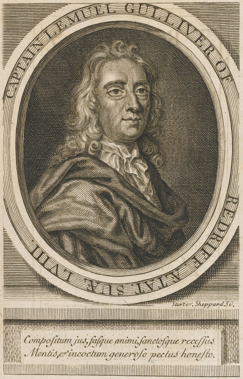 Jonathan Swiftin muotokuva (1667-1745) Kaiverrus 1726 Yksityinen kokoelma tekijältä Unknown artist