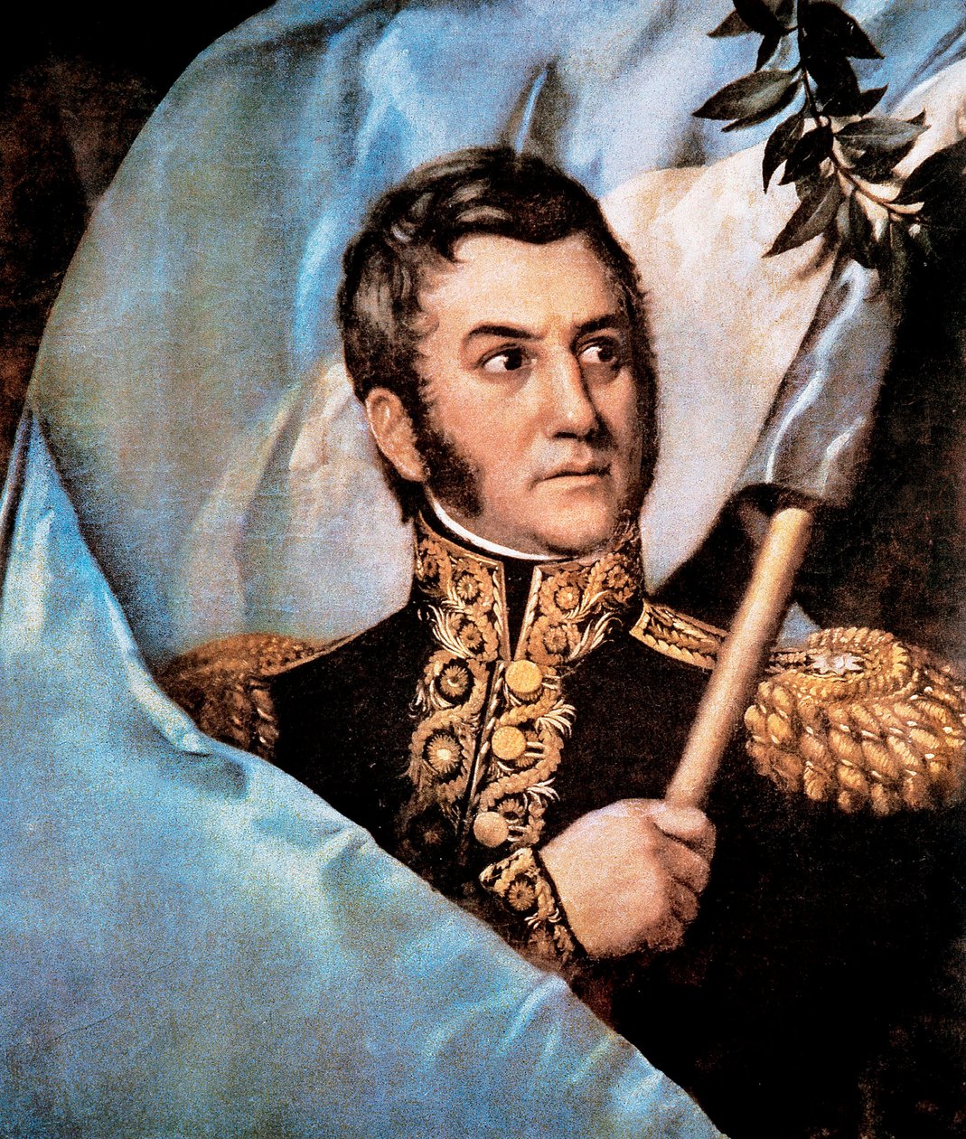 Jose de San Martinin muotokuva, yksityiskohta tekijältä Unknown artist