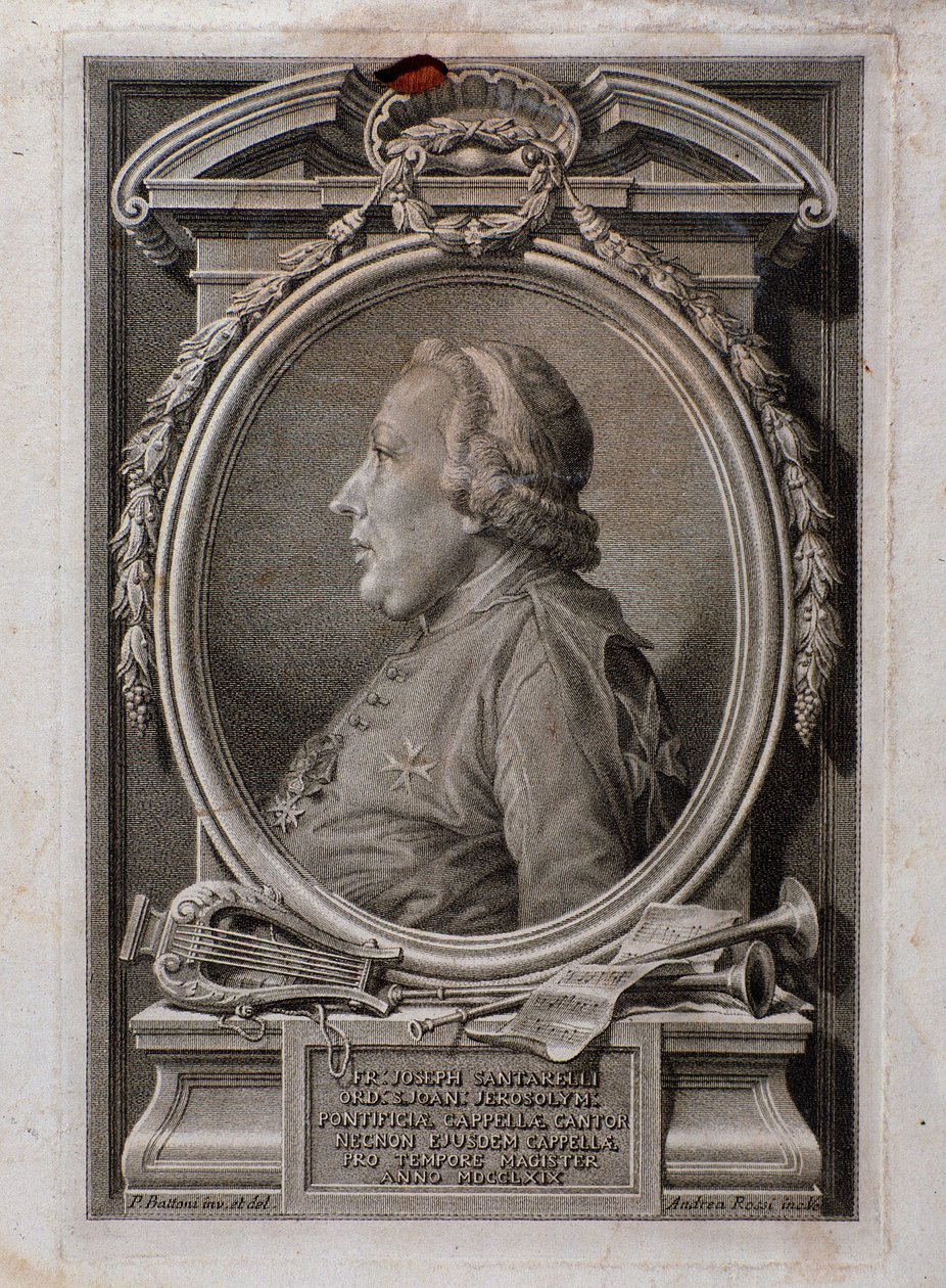 Joseph Santarellin muotokuva (kaiverrus tekijältä Unknown artist