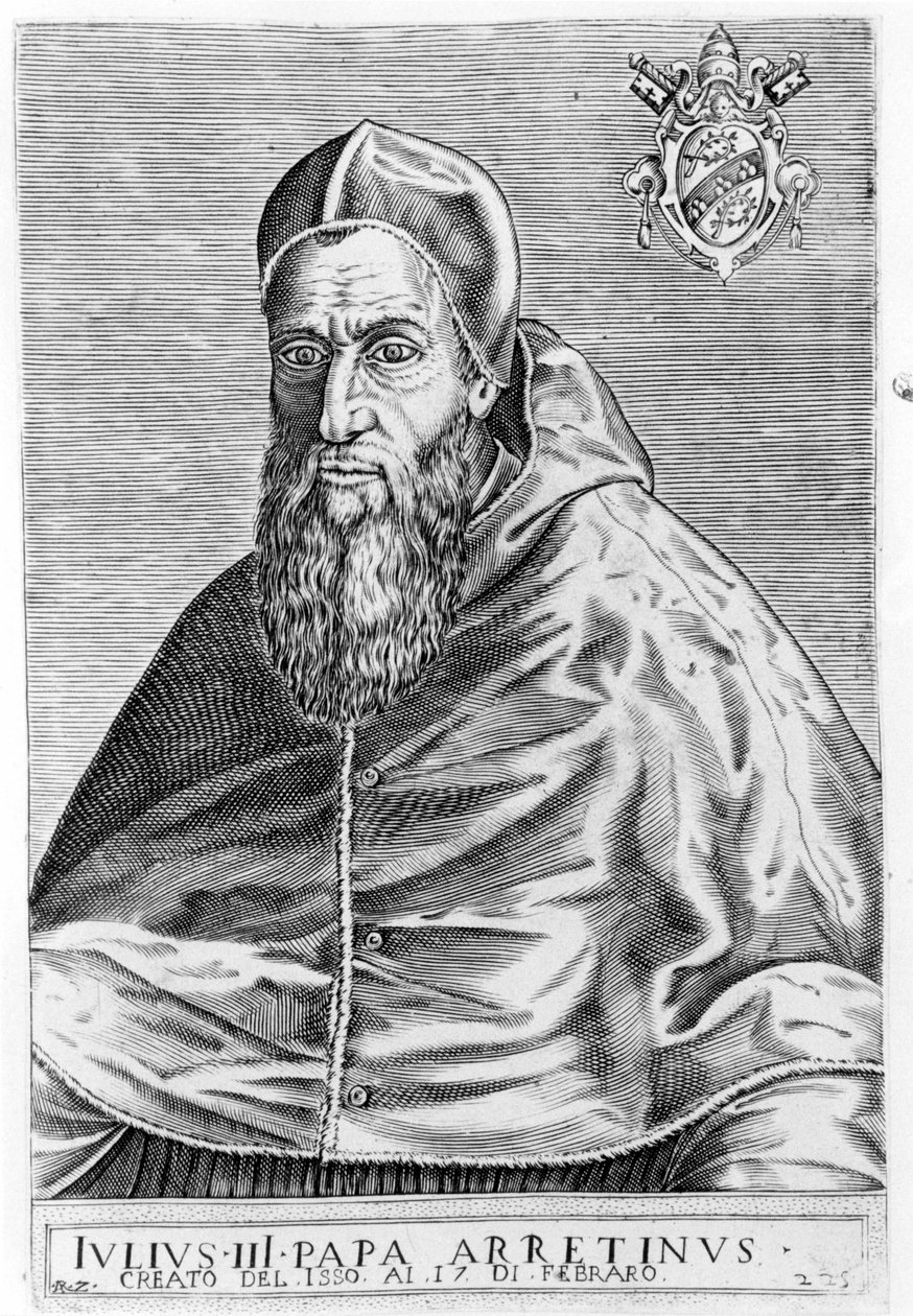 Jules III:n (1487 - 1555) muotokuva. tekijältä Unknown artist