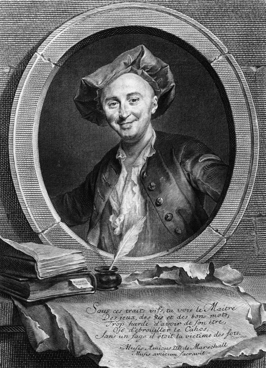 Julien Offray de La Mettrien (1709 - 1751) muotokuva ranskalaisesta lääkäristä ja filosofista. tekijältä Unknown artist