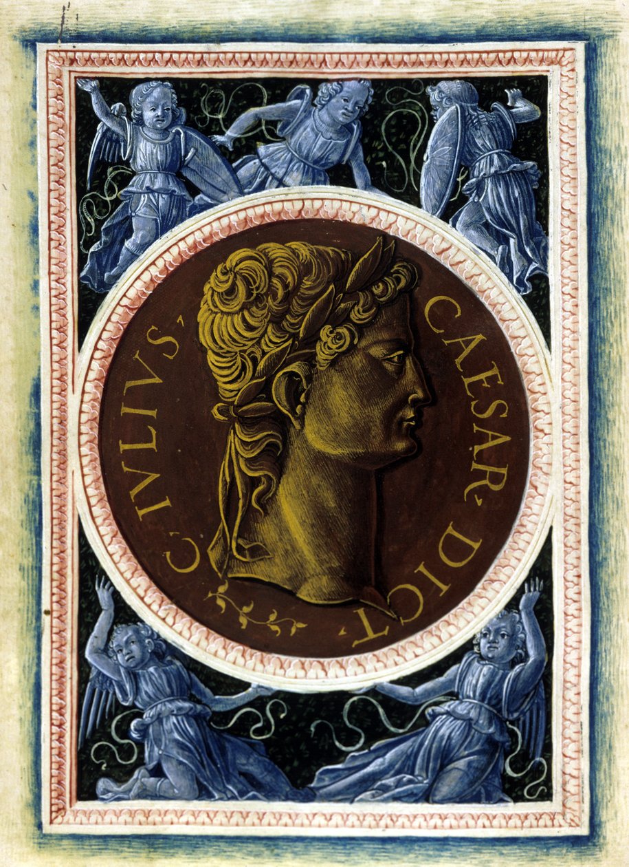 Julius Caesarin muotokuva - Svetonion "Kuvitetut miehet". tekijältä Unknown artist