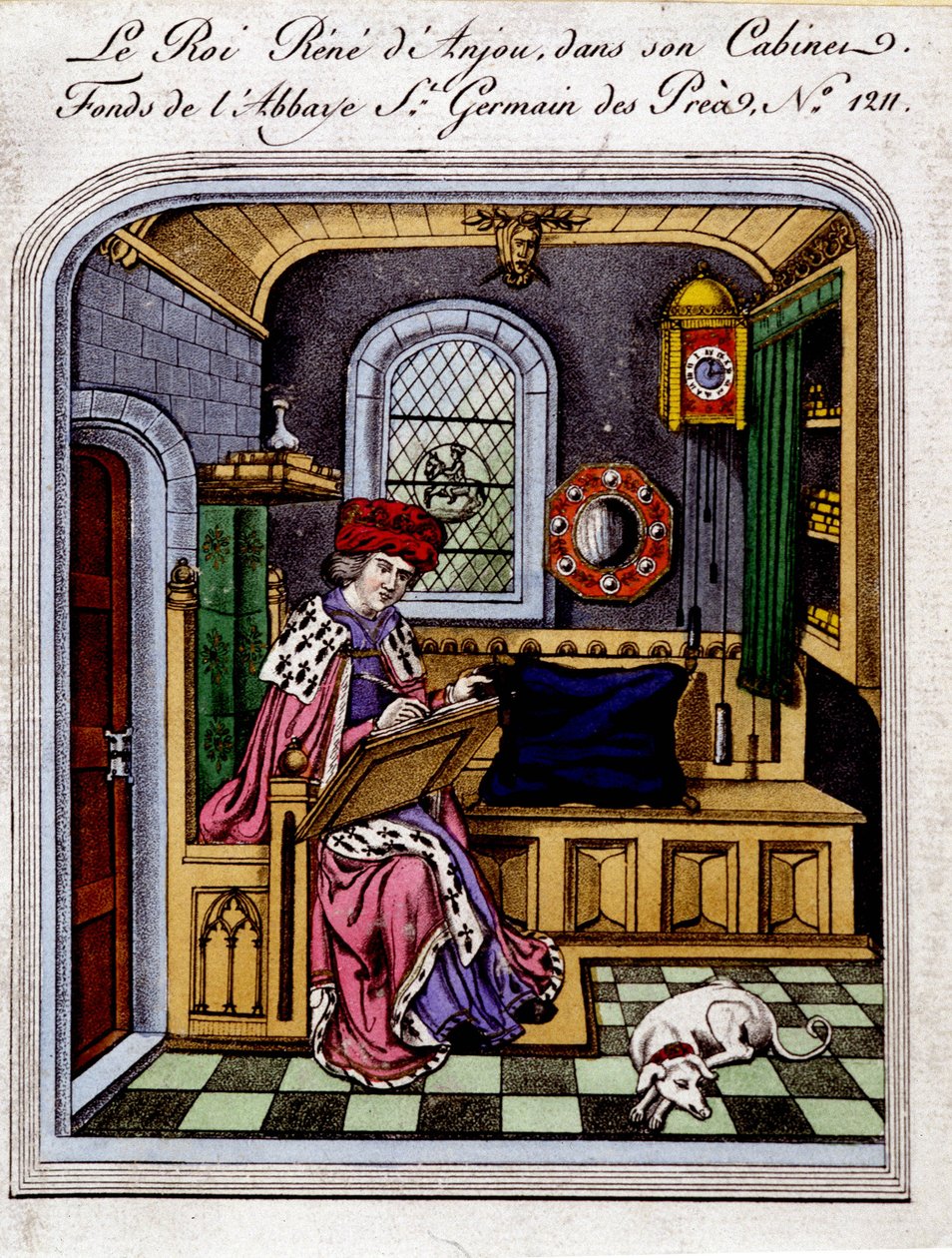 Anjoun kuninkaan Renen (1409-1480) muotokuva”” kutsuu kabinetissaan myös Napolin Rene I tai Sisilian Rene - kaiverrus miniatyyrin mukaan tekijältä Unknown artist