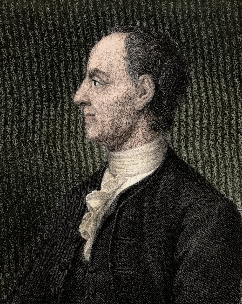 Muotokuva Leon (Leonhard) Euler (1707-1783), sveitsiläinen matemaatikko - kaiverrus - 1800-luku tekijältä Unknown artist