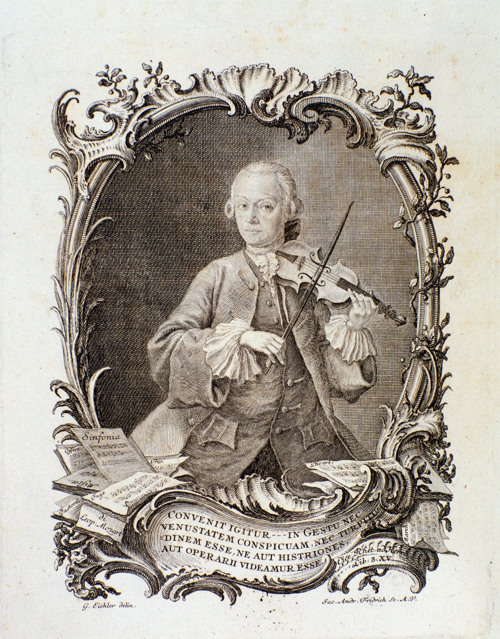 Leopold Mozartin muotokuva (kaiverrus tekijältä Unknown artist