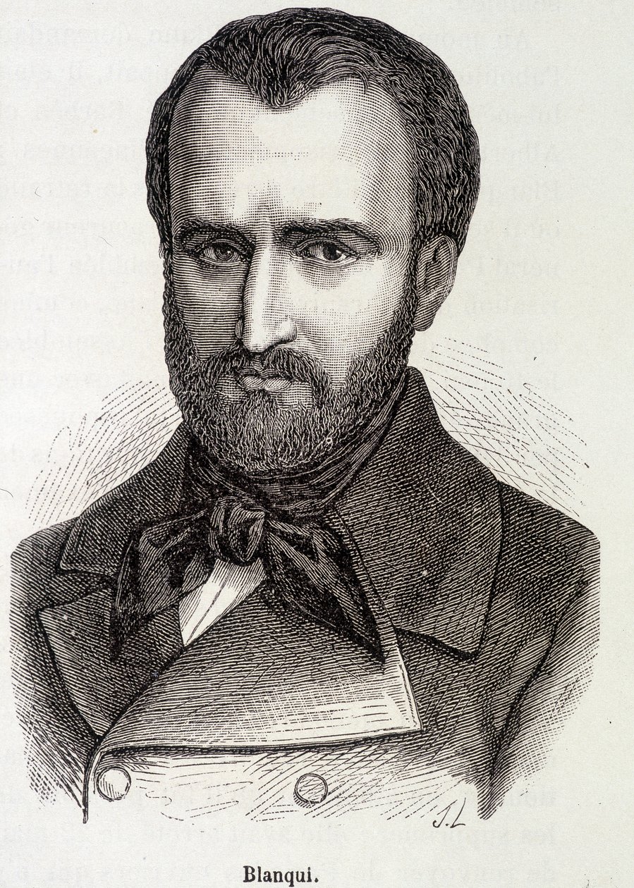 Louis Augusten (Louis-Auguste) Blanquin (1805-1881) muotokuva ranskalainen sosialisti ja vallankumouksellinen teoreetikko tekijältä Unknown artist