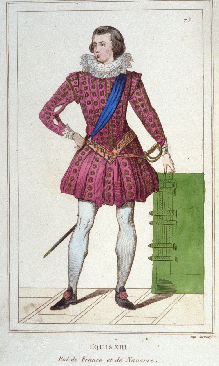Ludvig XIII:n (1601 - 1643) muotokuva, Ranskan kuninkaan kaiverrus vuodelta 1830 tekijältä Unknown artist