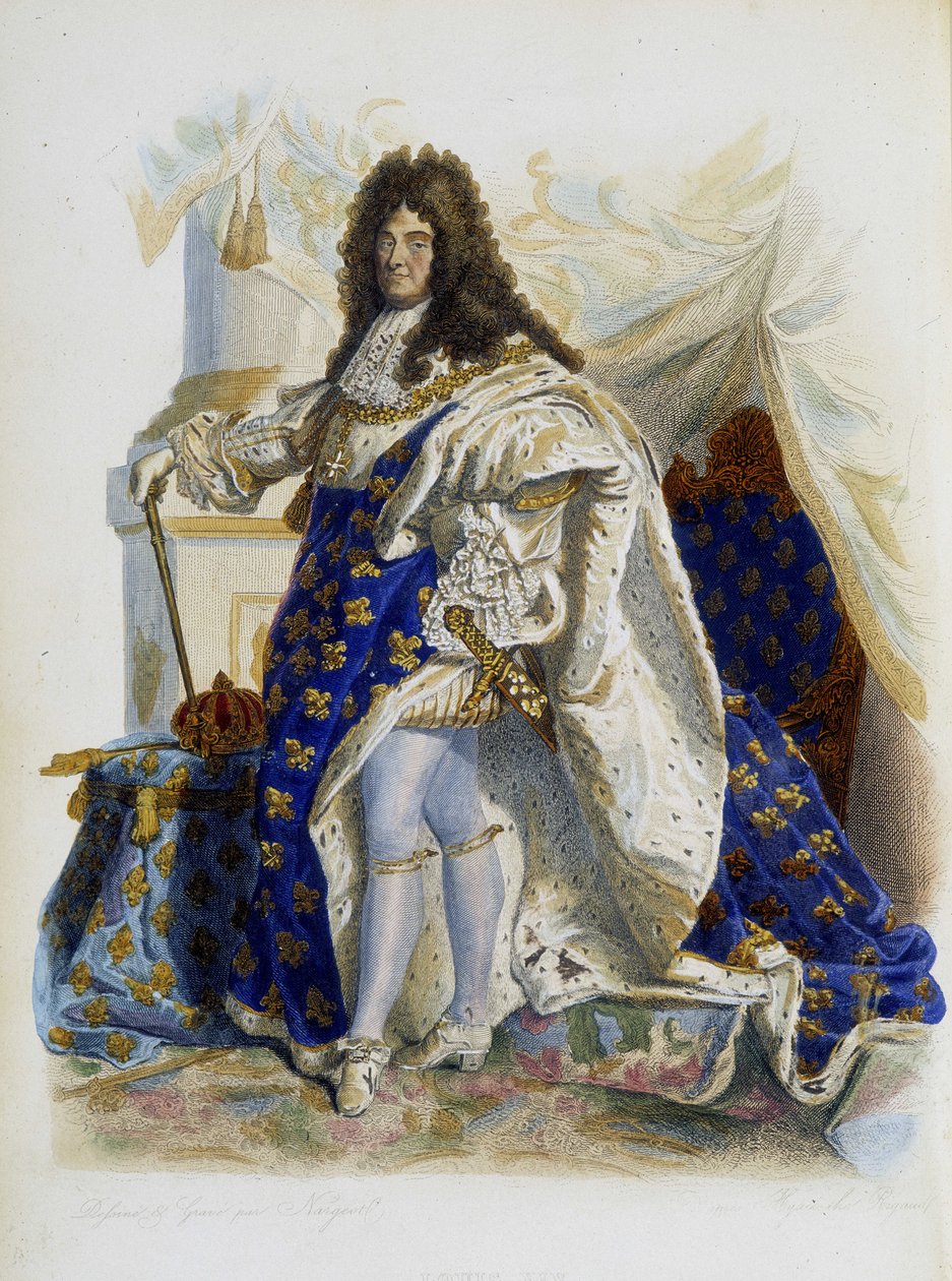 Ludvig XIV:n (1638-1715) muotokuva – Mennechetin teoksessa ”Ranskalainen Plutarch” tekijältä Unknown artist