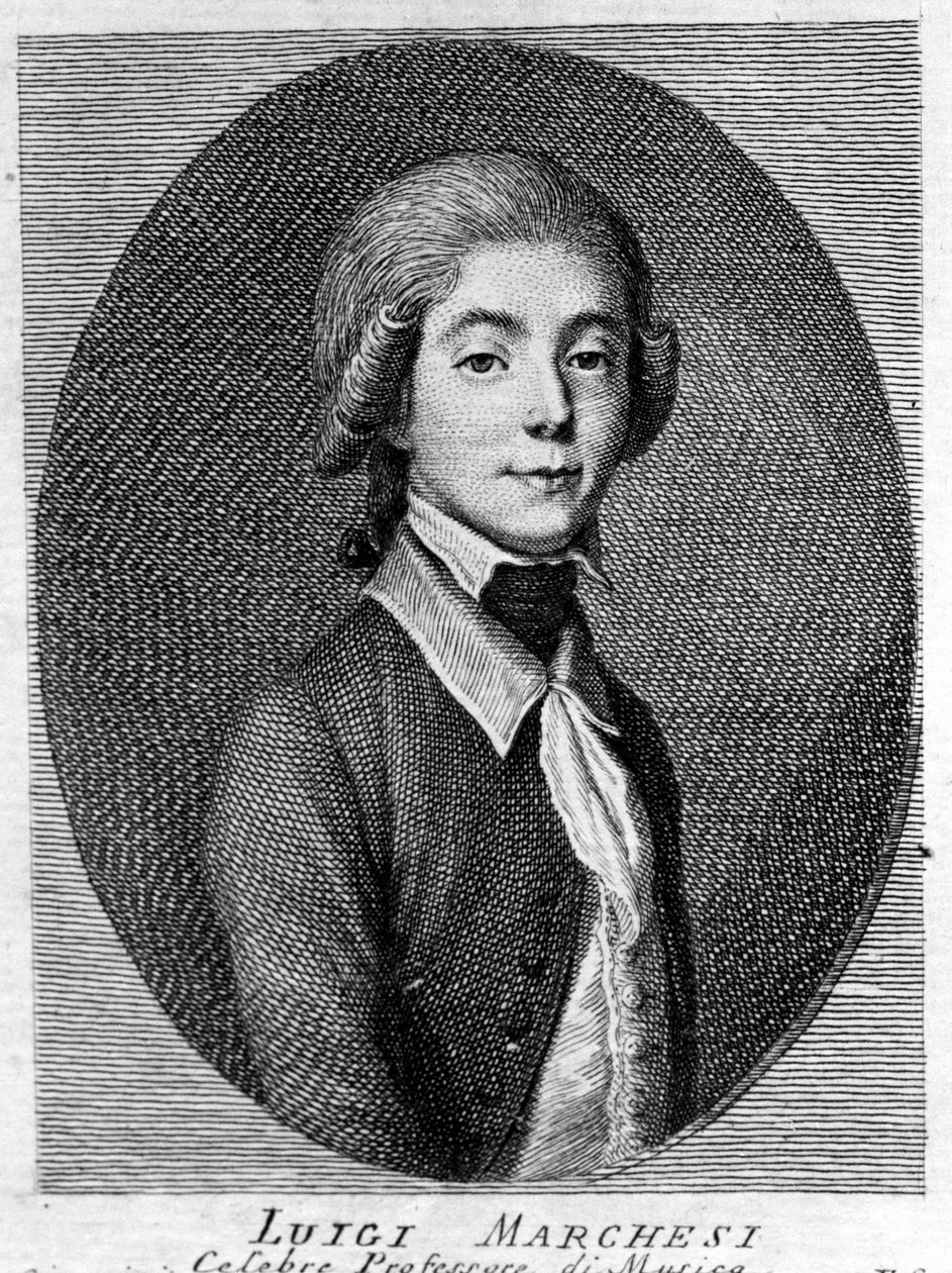 Italian kastraatti Luigi Marchesin (1754 - 1829) muotokuva. tekijältä Unknown artist