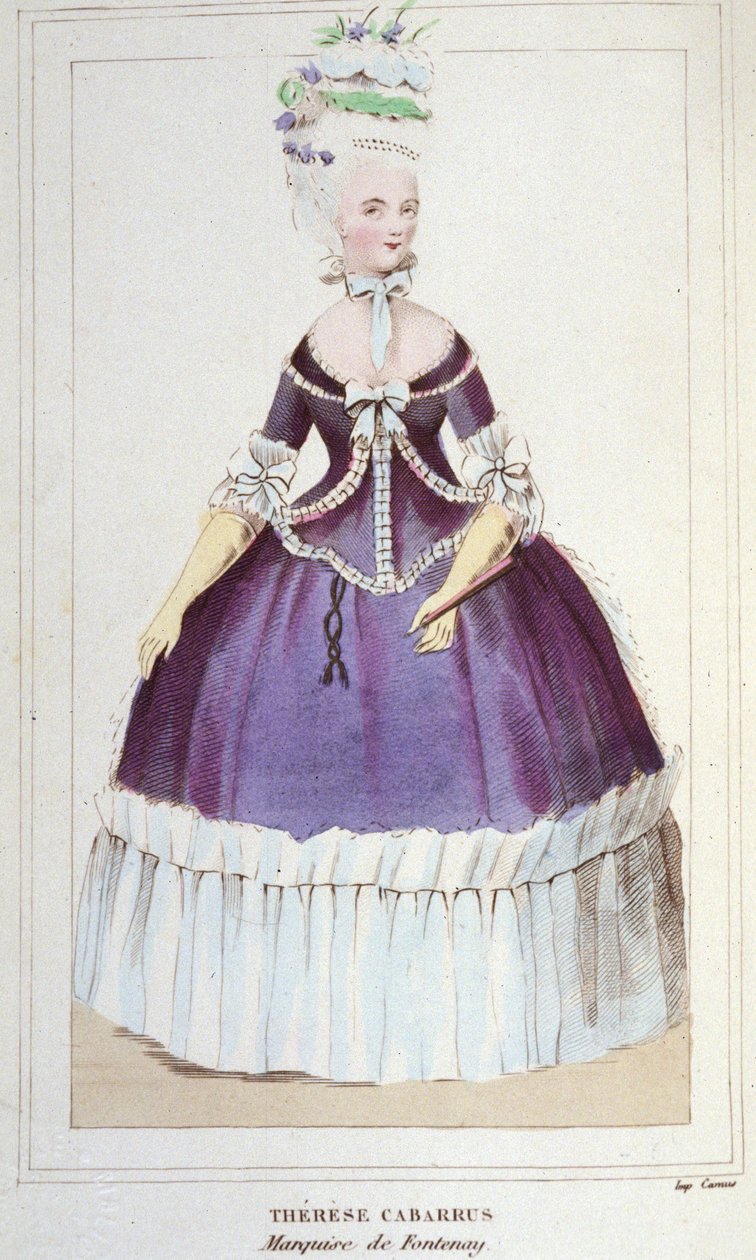 Mademoiselle de Fontenayn tai Teresa (Theresa tai Terezia) Cabarrusin muotokuva, joka tunnetaan nimellä Madame Tallien (Talien) (1773-1835), markiisi de Fontenay. Kaiverrus 1830 tekijältä Unknown artist