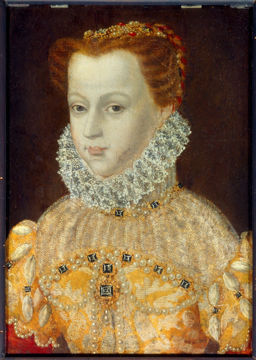 Muotokuva Marie Stuartista (1542-1587) Ranskan ja Skotlannin kuningattaresta Anonyymi maalaus 1500-luvulta. Conde Chantillyn museo tekijältä Unknown artist