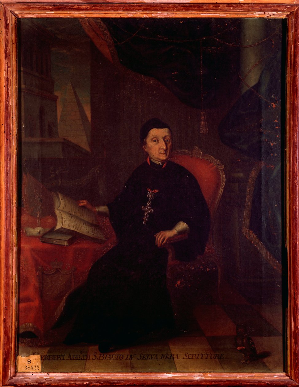 Muotokuva Martin Gerbert von Hornausta (1720-1793), saksalainen teologi, historioitsija ja musiikkikirjailija Nimetön maalaus. 1700-luvulla. Bologna, civico museo bibliografico musicale. tekijältä Unknown artist