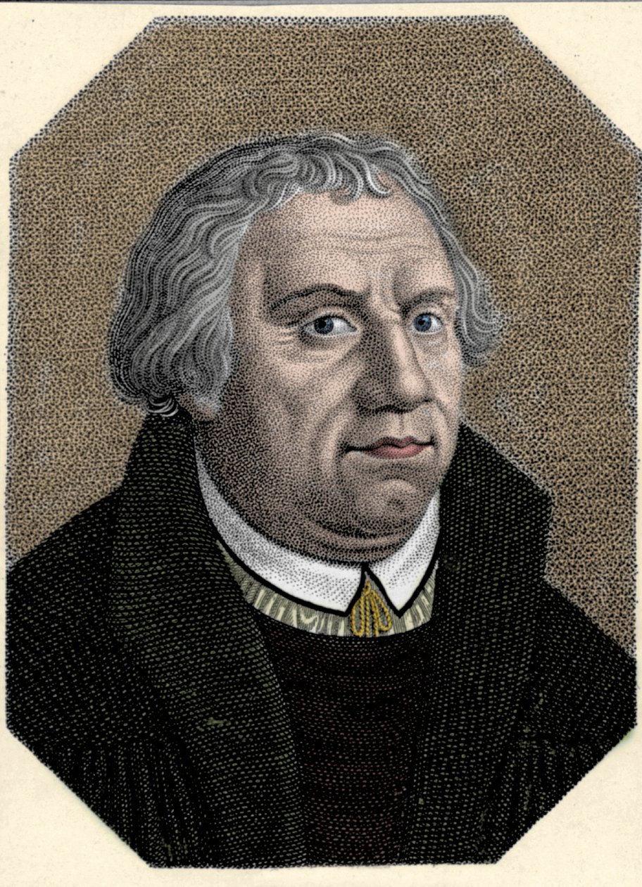Martin Lutherin (1483-1546), saksalaisen uskonnonuudistajan muotokuva. tekijältä Unknown artist