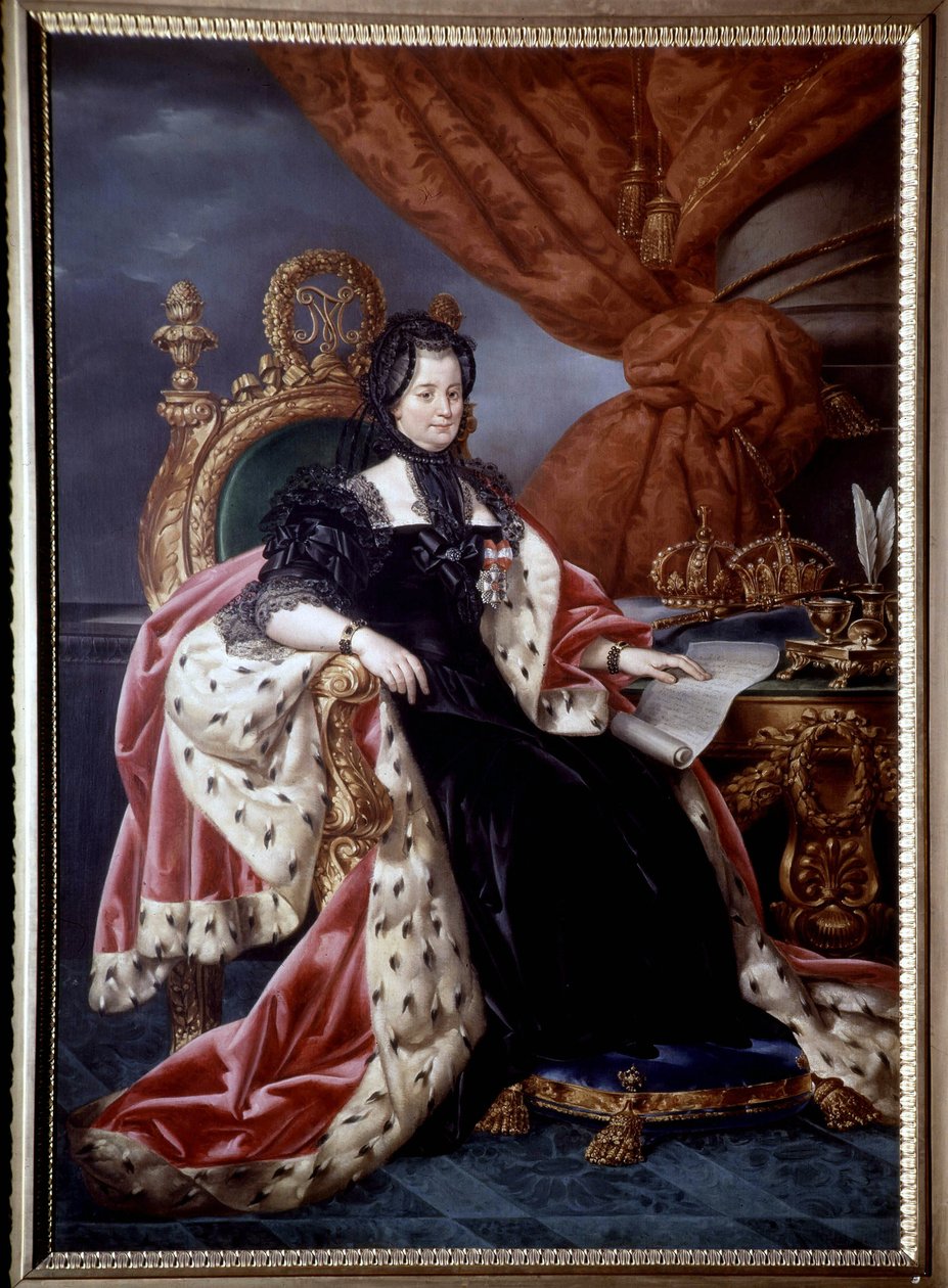 Muotokuva Itävaltalaisen Maria Teresen (1717-1780), Unkarin kuningattaren surupuvussa, vuoden 1765 jälkeen - 1700-luvun maalaus tekijältä Unknown artist