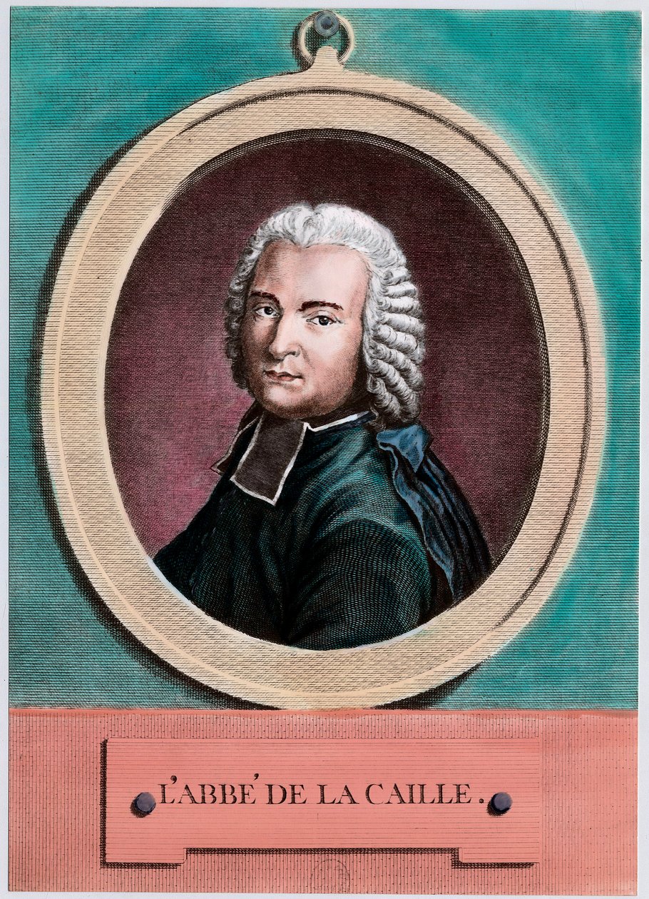 Ranskalaisen tähtitieteilijän Nicolas Louis de Lacaillen (1713 - 1762) muotokuva. Kaiverrus 1700-luvulta. Yksityinen kokoelma. tekijältä Unknown artist